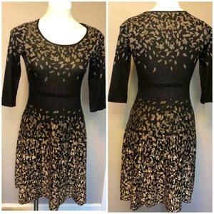 3/4 Sleeve Knit Sweater Dress Sz S Flare Skirt by CB Established 1962